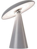 Lampe de table LED rechargeable grise en mélamine Ø23x26 cm Phoebe