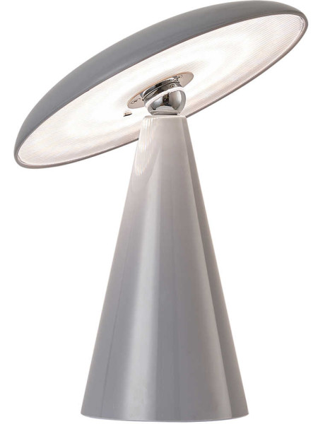 Lampe de table LED rechargeable grise en mélamine Ø23x26...