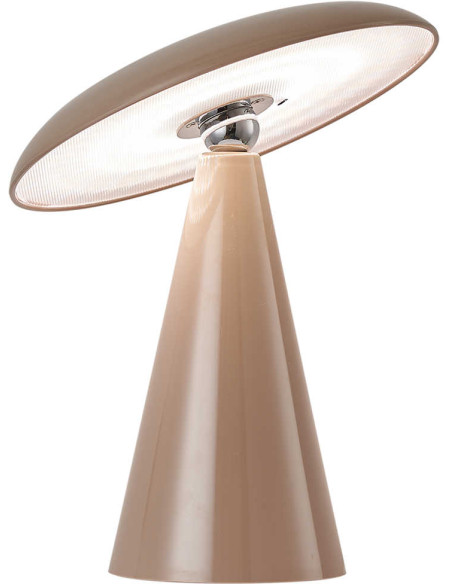 Lampe de table LED rechargeable marron taupe Phoebe