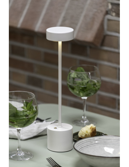 Lampe de table LED rechargeable blanche Ø8x38 cm Ganar