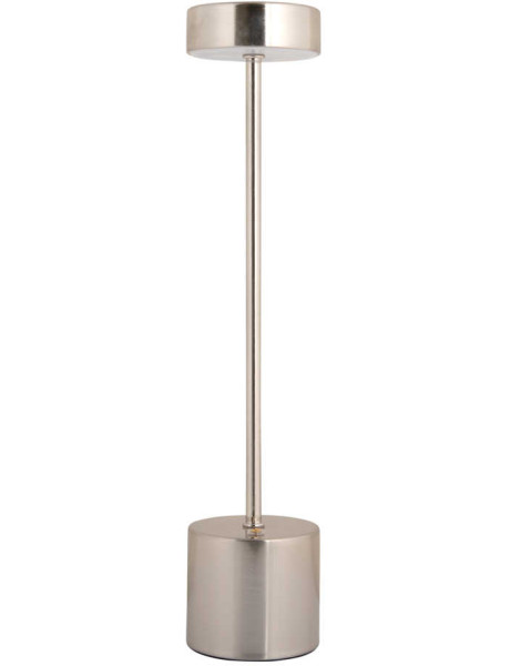 Lampe de table LED rechargeable en fer nickel brossé...