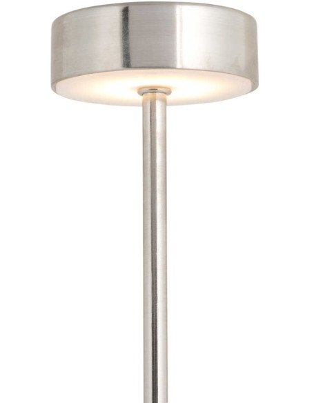 Lampe de table LED rechargeable en fer nickel brossé Ø8x38 cm Ganar