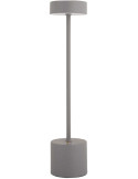 Lampe LED rechargeable grise en fer Ø8x38 cm Ganar
