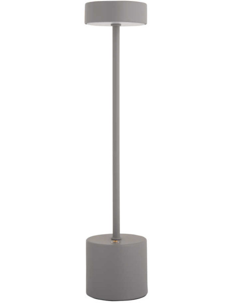 Lampe LED rechargeable grise en fer Ø8x38 cm Ganar