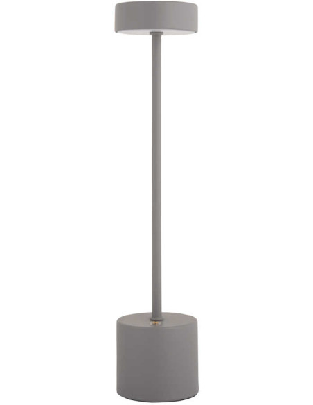Lampe LED rechargeable grise en fer Ø8x38 cm Ganar
