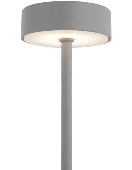 Lampe LED rechargeable grise en fer Ø8x38 cm Ganar