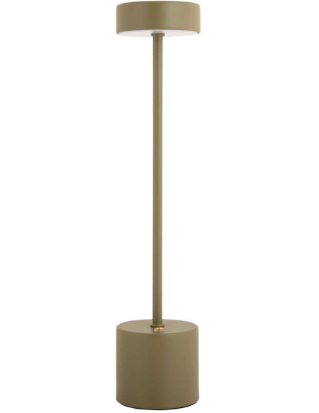 Lampe LED rechargeable vert kaki Ø8x37,5 cm Ganar