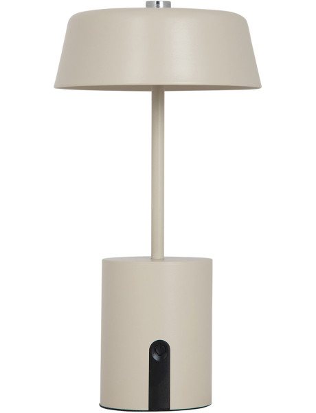 Lampe LED rechargeable beige grège Ø12x22,5 cm Elemental