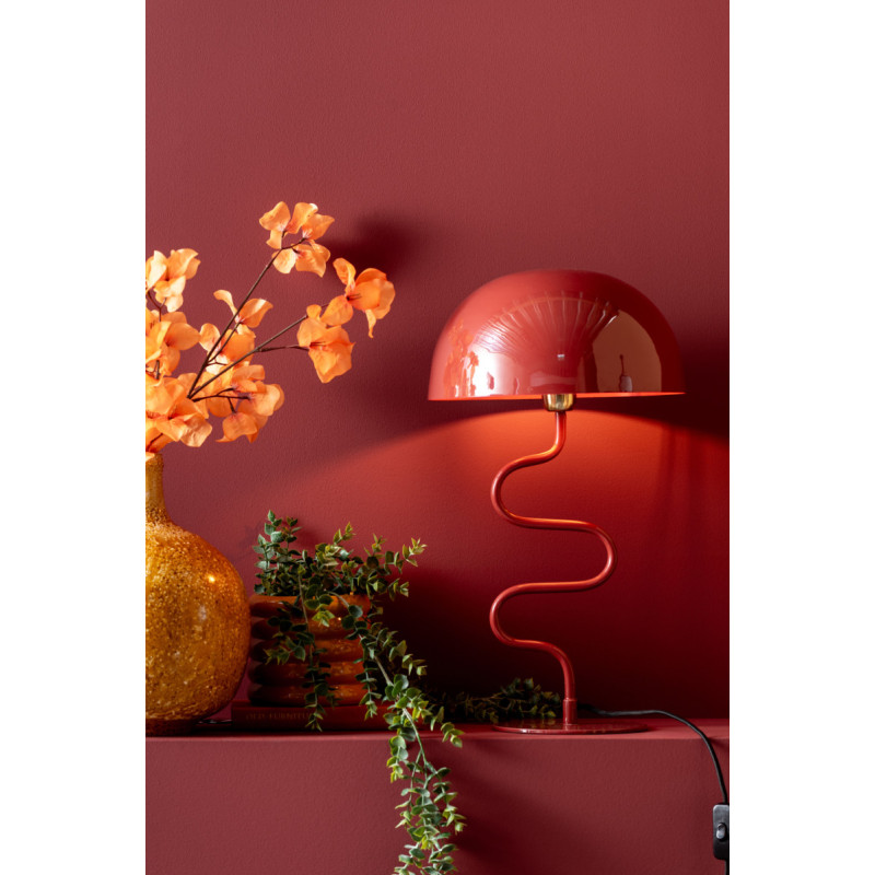 Lampe à poser design rouge ocre Twist
