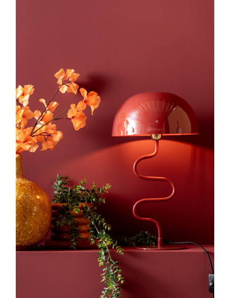 Lampe à poser design rouge ocre Twist
