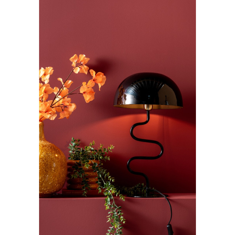 Lampe champignon noire en fer 31x54...