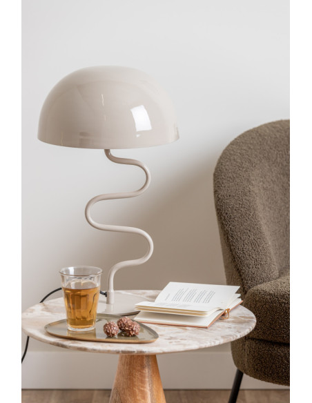 Lampe champignon gris chaud en fer 31x54 cm Twist