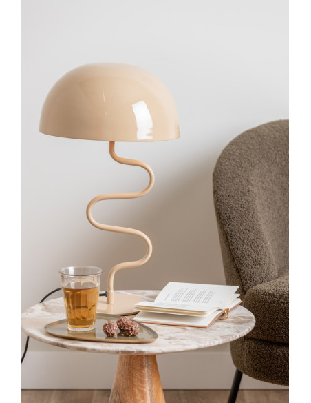 Lampe champignon marron taupe en fer 31x54 cm Twist