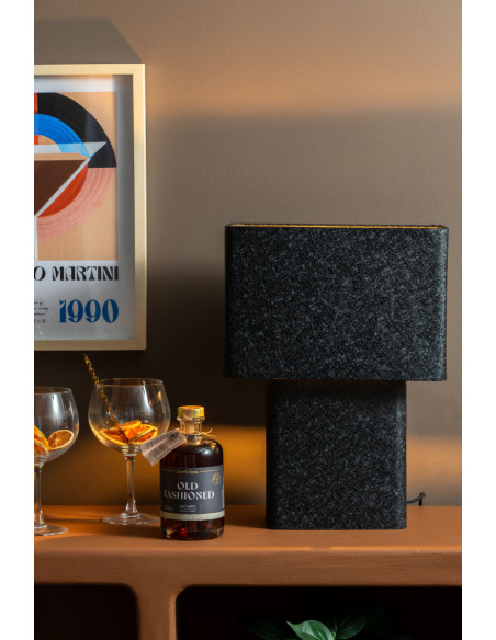 Lampe à poser rectangulaire noire Boaz Recto