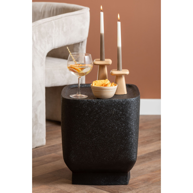 Table d’appoint carrée noire Boaz Cuadro