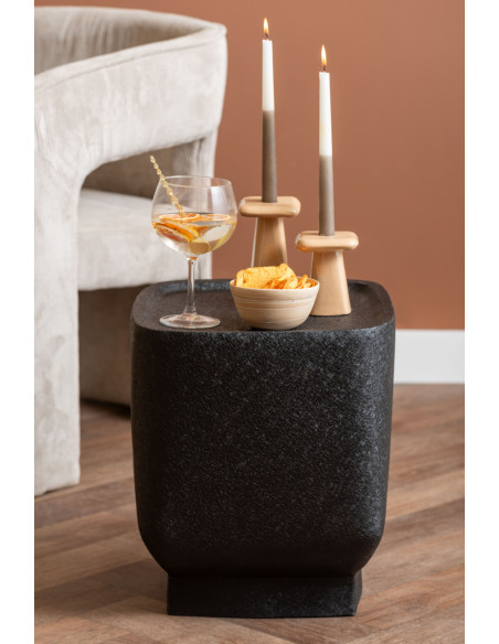 Table d’appoint carrée noire Boaz Cuadro