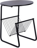 Table d’appoint porte-revues noire en fer 40x40x49 cm Riqueza Revista