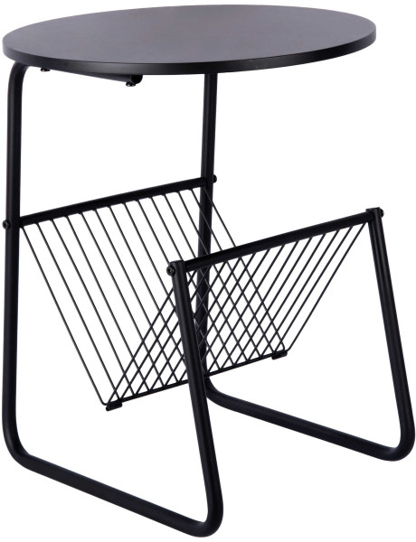 Table d’appoint porte-revues noire en fer 40x40x49 cm...