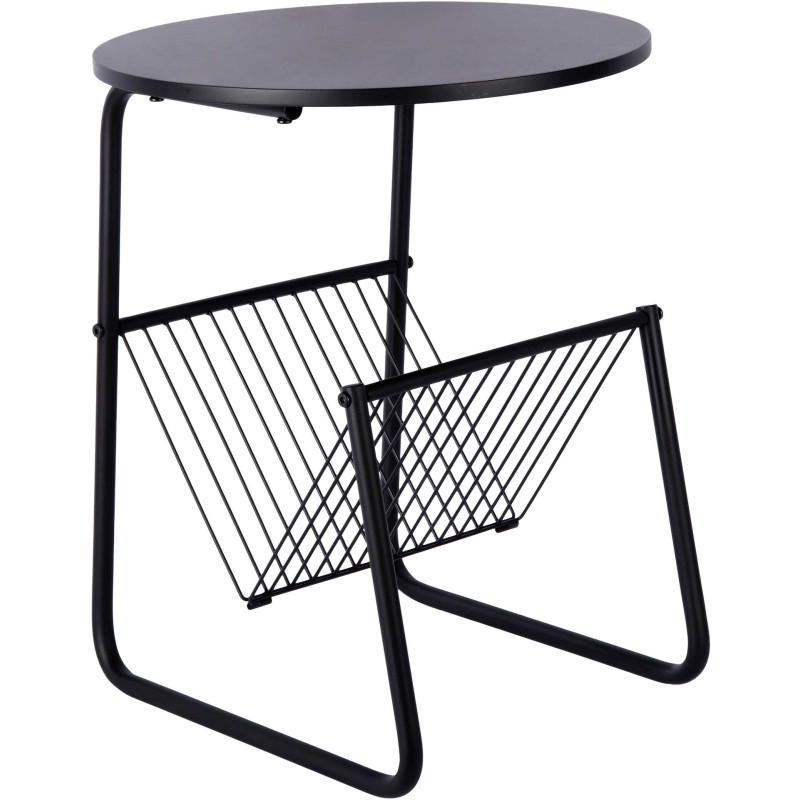 Table d’appoint porte-revues noire en...