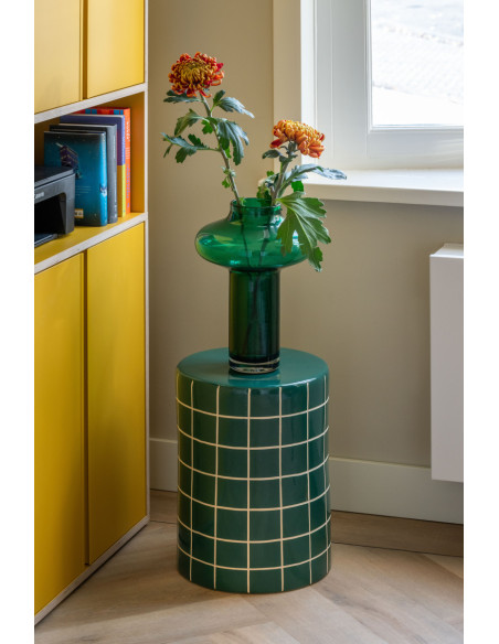 Bout de canapé haut en céramique verte carrelage 33x44 cm Retro Tiles