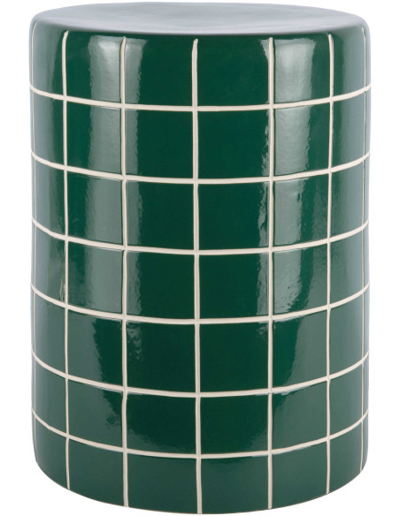 Bout de canapé haut en céramique verte carrelage 33x44 cm Retro Tiles