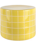 Table d’appoint basse en céramique jaune carrelage 42x34 cm Retro Tiles