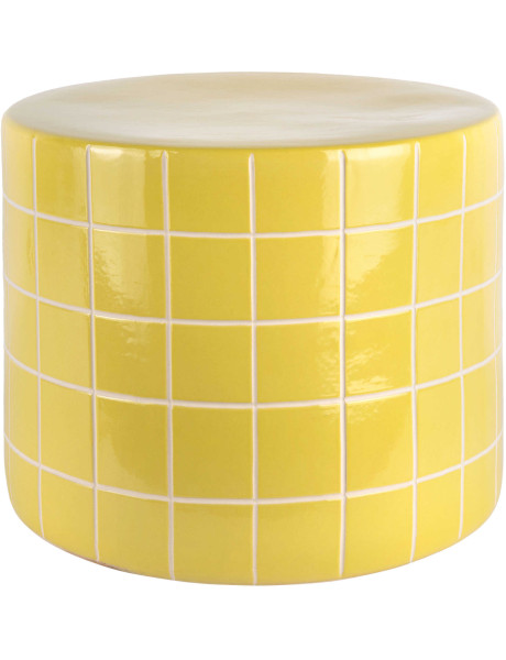 Table d’appoint basse en céramique jaune carrelage 42x34...