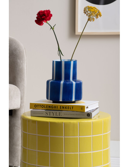 Table d’appoint basse en céramique jaune carrelage 42x34 cm Retro Tiles