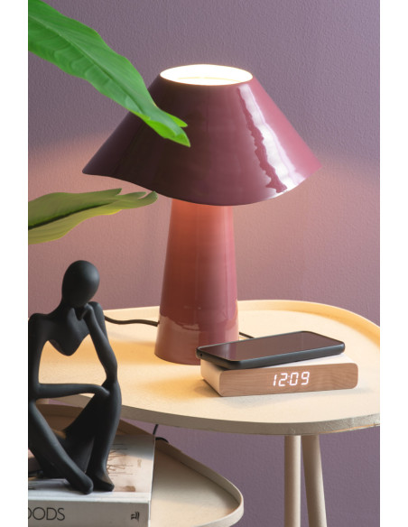 Lampe champignon rose prune 33 cm Ameno