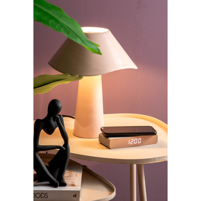 Lampe champignon rose poudré 33 cm Ameno