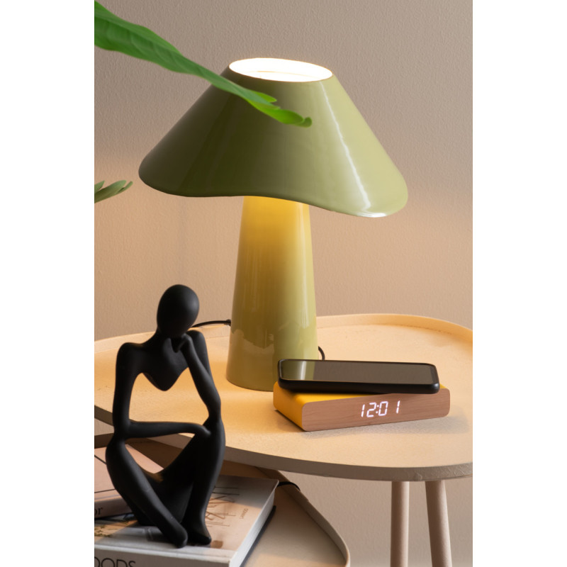 Lampe champignon métal vert sauge 33...