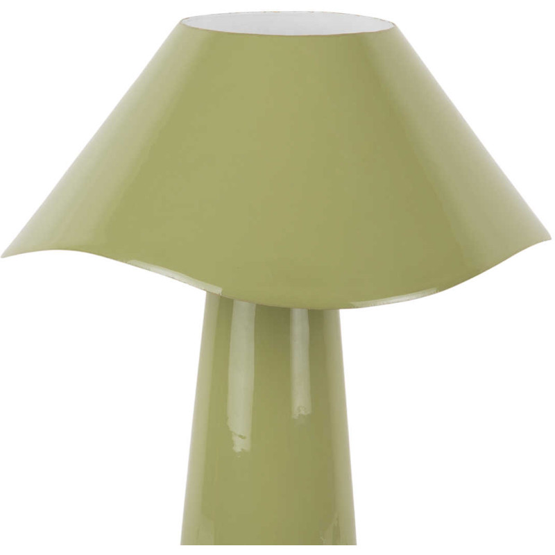 Lampe champignon métal vert sauge 33...