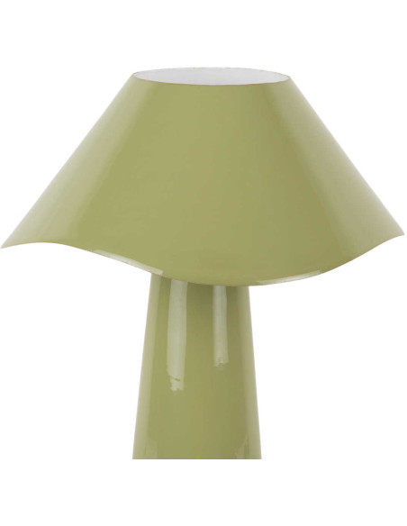 Lampe champignon métal vert sauge 33 cm Ameno
