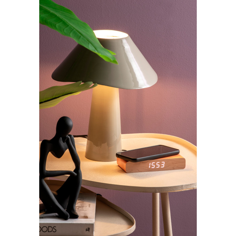 Lampe champignon métal gris taupe 33...