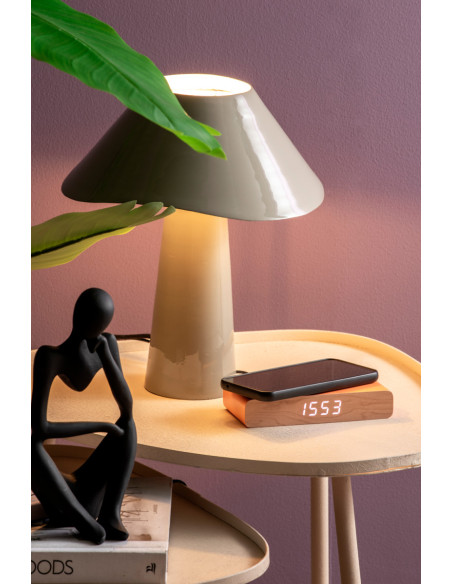Lampe champignon métal gris taupe 33 cm Ameno
