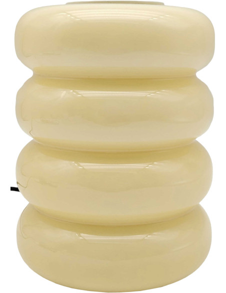 Lampe à poser LED en verre blanc crème 16,5 cm Aro