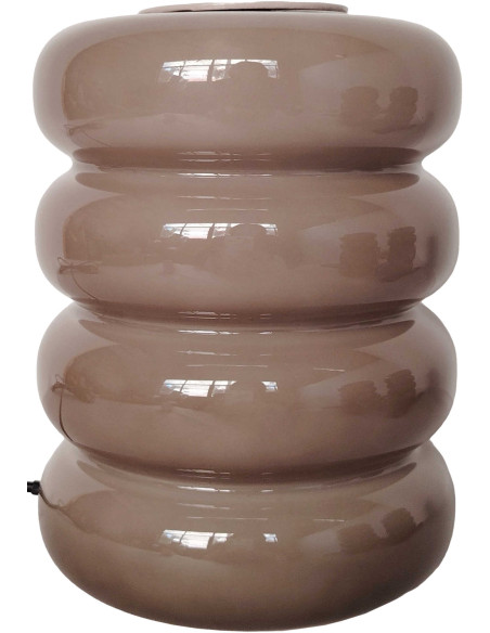 Lampe à poser LED en verre gris taupe 16,5 cm Aro