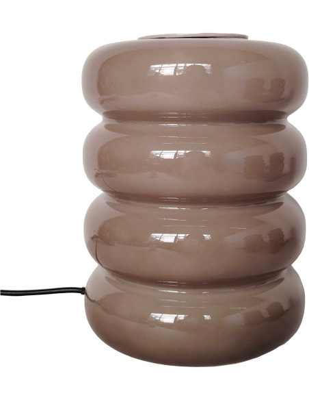 Lampe à poser LED en verre gris taupe 16,5 cm Aro