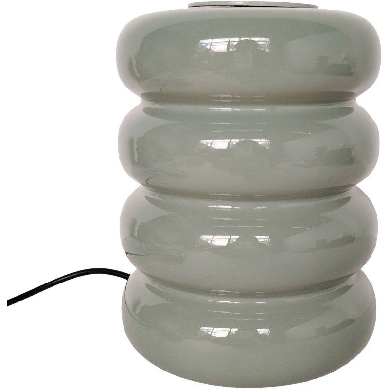 Lampe à poser LED en verre vert jade...
