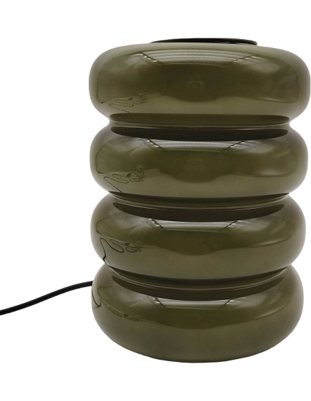 Lampe à poser LED en verre vert olive 16,5 cm Aro
