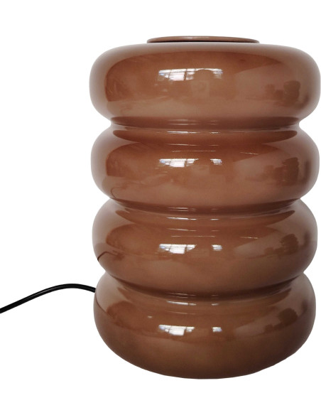 Lampe à poser LED en verre marron moka 16,5 cm Aro