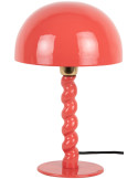 Lampe à poser champignon rouge en métal 39 cm Prisa