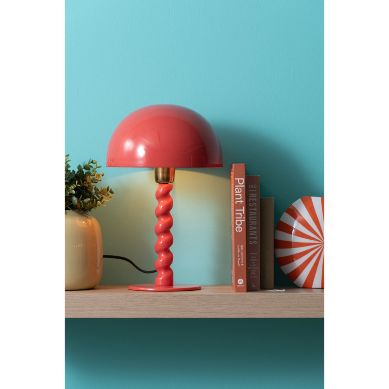 Lampe à poser champignon rouge en...