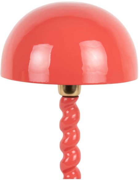 Lampe à poser champignon rouge en métal 39 cm Prisa