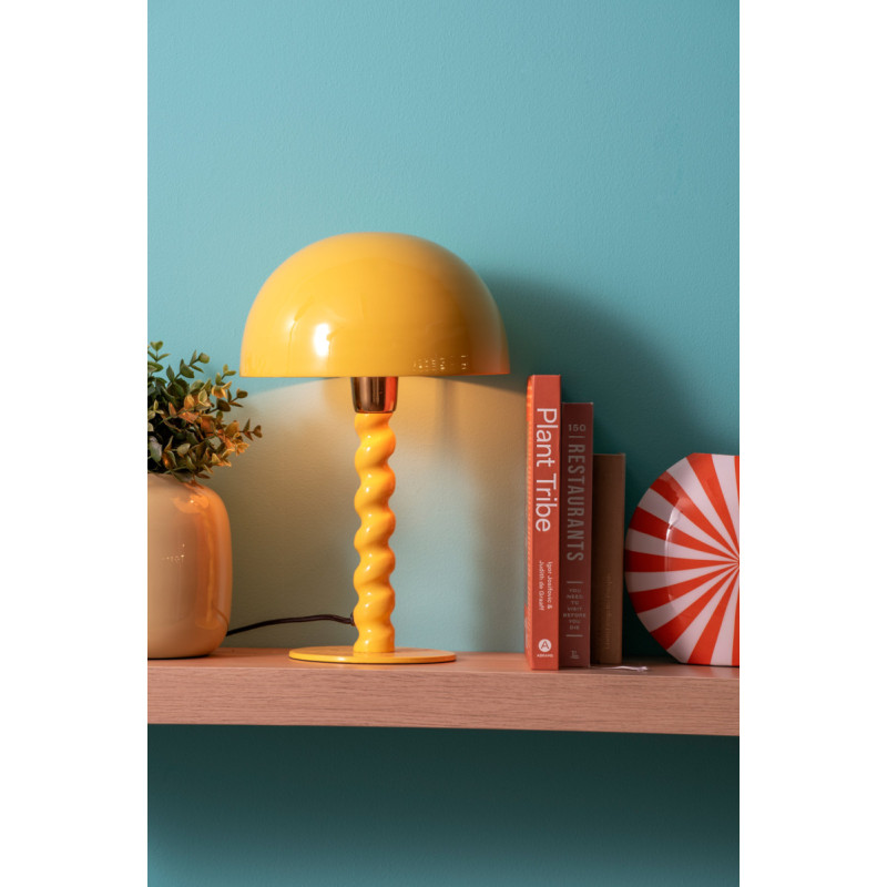 Lampe à poser champignon jaune en...