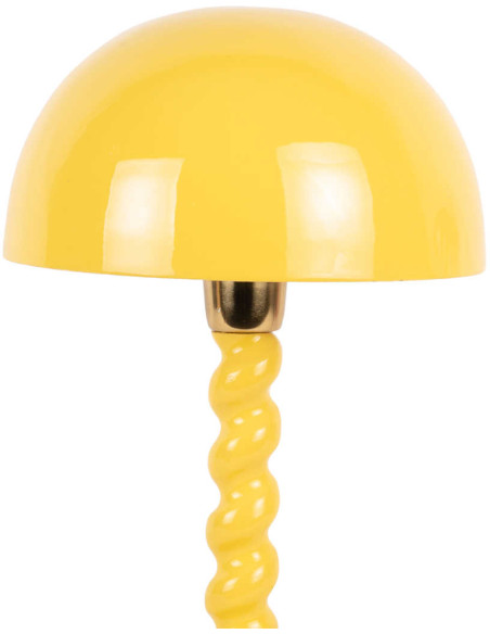 Lampe à poser champignon jaune en métal 39 cm Prisa