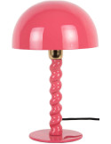 Lampe à poser champignon rose métal 39 cm Prisa
