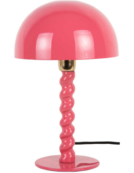 Lampe à poser champignon rose métal 39 cm Prisa
