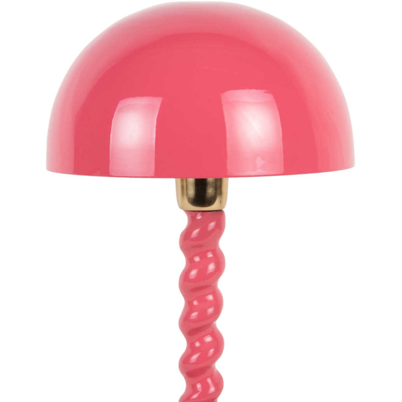 Lampe à poser champignon rose métal...