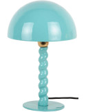 Lampe à poser champignon bleu turquoise métal 39 cm Prisa